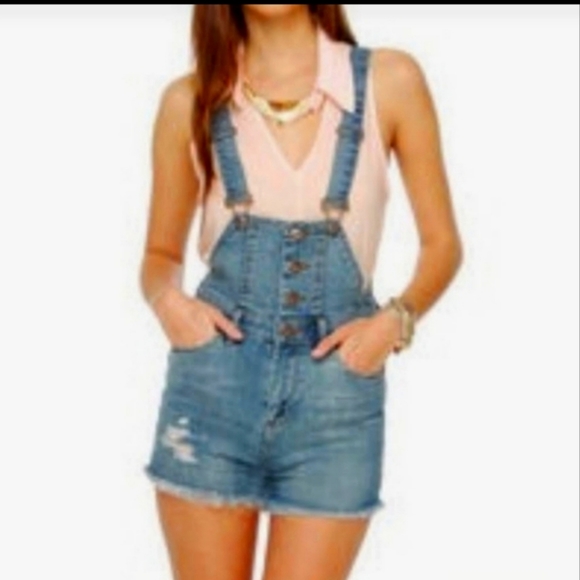 Lulu's Blank NYC denim shortalls, worn once! - Picture 1 of 4